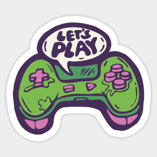 Let's Play - Console Gamepad illustration Sticker